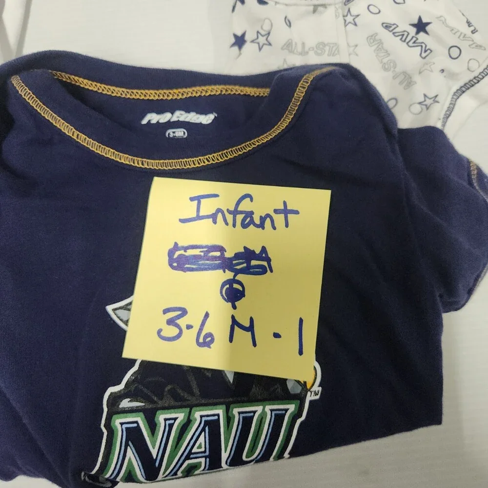 Pro Edge NAU MVP Infant Bodysuit 3-6M Navy White 100% Cotton Graphic Print Baby
